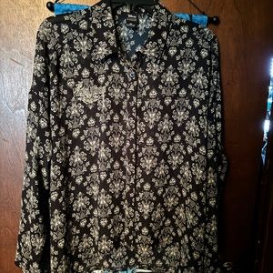 EUC Her Universe Haunted Mansion Wallpaper Blouse